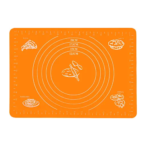Килимок силіконовий для розкачування тіста, випічки та заморожування напівфабрикатів 25х35 см Жовтогарячий, A-plus Помаранчевий 84614 - фото 2