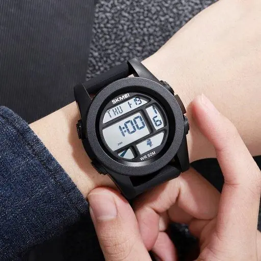 Тактические водостойкие кварцевые часы Skmei World black - фото 9