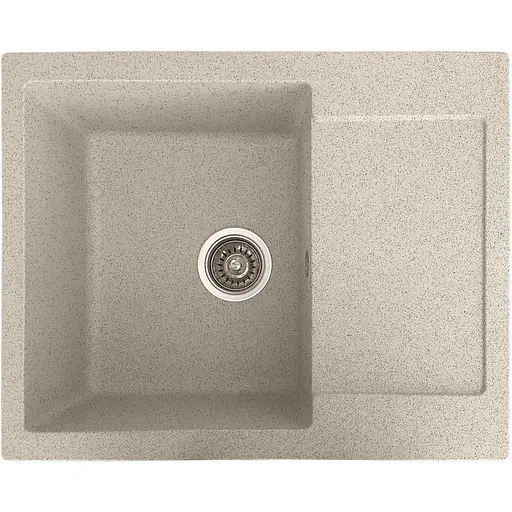 Гранітна кухонна мийка Romzha Janta 62 Gri (802) з крилом - фото 1