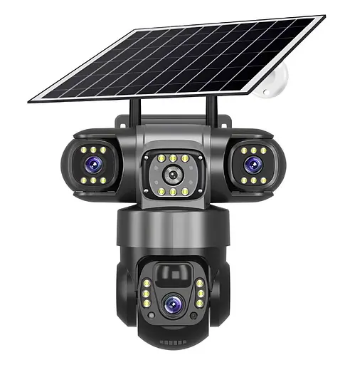 IP-камера уличная с аккумулятором и тройным объективом XON 4G 8000mAh Solar 1080P SmartCam (TCBSM23VB 3992) Черная - фото 1