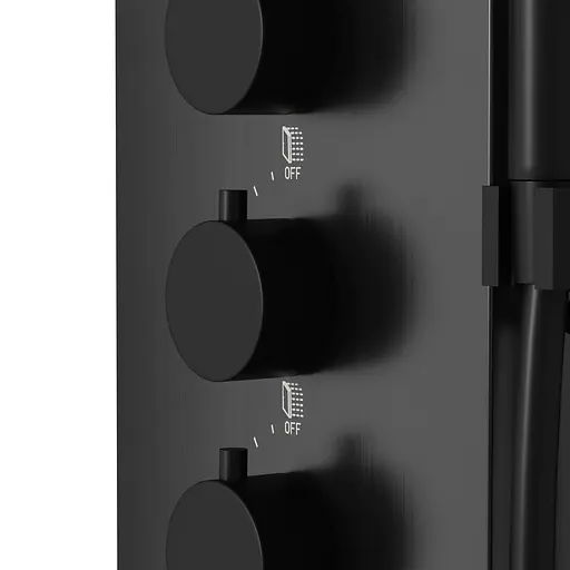 Душова панель Corsan Samsara black LED з виливом S003MBLLEDW, Чорний матовий - фото 4