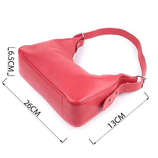 Сумка багет Shvigel с регулируемым ремнем из гладкой натуральной кожи 26х13х6.5 см sum0027029 - фото 3