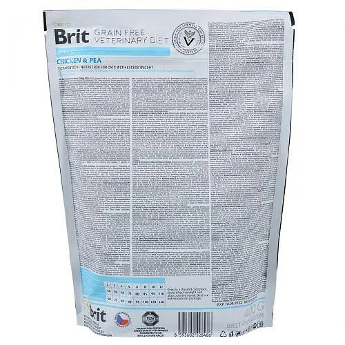 Сухий корм Brit GF VetDiet Cat Obesity для кішок, за за зайвої ваги та ожиріння, з куркою та горохом, 400 г - фото 5