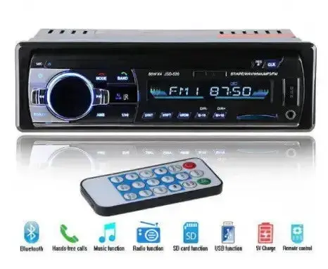 Автомагнітола Bluetooth SA-520 ISO 1DIN Автозвук 4x50W USB SD пульт ду 2392 магнітофон в машину Чорний - фото 7