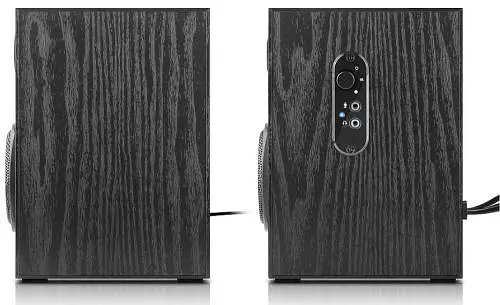 Колонки 2.0 Real-El S-235 Black, 2 x 9 Вт, МДФ, питание от 220V, управление сбоку - фото 4