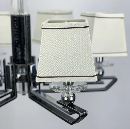 Люстра с черной экокожией на 6 абажуров Line.F S 1449/6 BK - фото 4