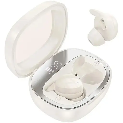 Навушники Hoco EW65 Shadow true wireless sleep BT headset, BT5.3, 30mAh, 500mAh, 4h, Milky white