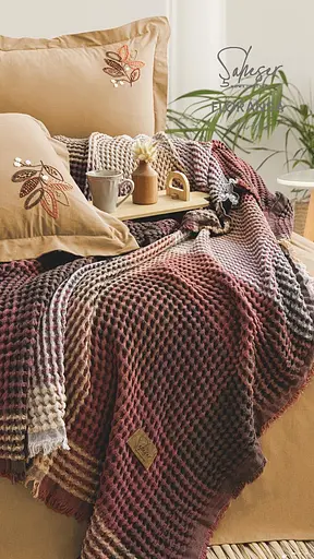 Летнее постельное белье с покрывалом-пике Floransa Hardal Saheser pbe0051389 - фото 3