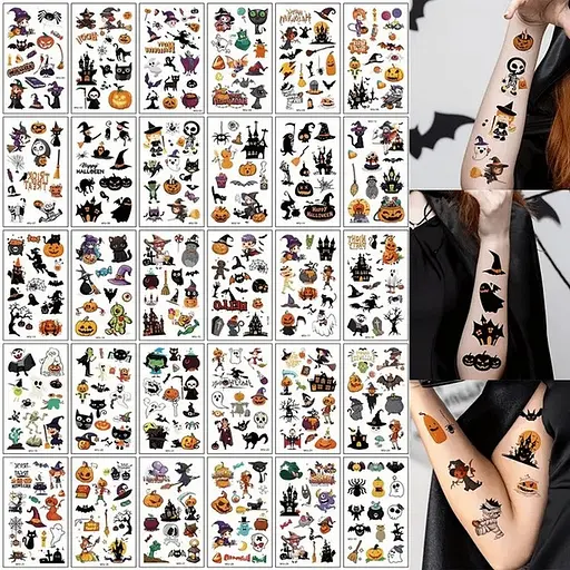 Набор детских временных татуировок "Хэллоуин" Fresh Tattoo kids-tatto-halloween-set-30 - фото 1