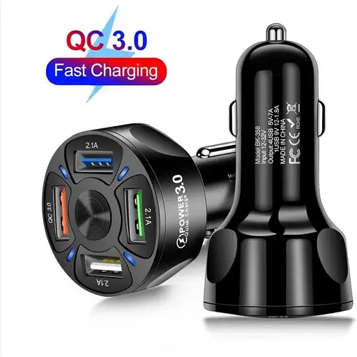 Автомобильное зарядное устройство Qualcomm 4USB Quick Charge 3.0 35W (BK-358) black - фото 4