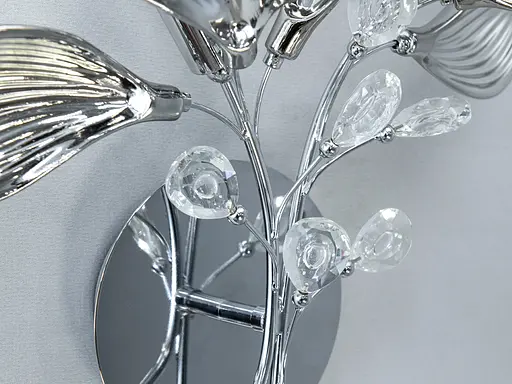 Красивий світильник Diasha з фарфоровими елементами, 2 лампи, хром - фото 4