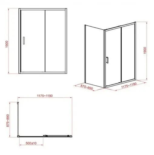 Душова кабіна Cersanit Zip 120x90 S154-004, прозорий, хром - фото 4