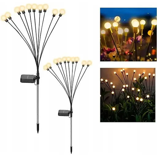 Світильник садовий автономний на сонячних батареях 10 LED 2 шт