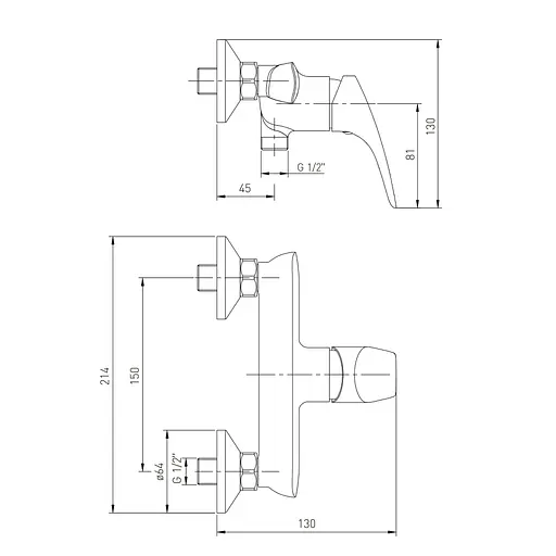 Змішувач для душу Volle Orlando 35 мм хром 1525.100101 Хром - фото 2