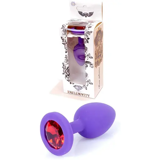 Силіконова анальна пробка Boss Of Toys Boss Series - Jewellery Purple Silicon Plug Medium Red M, BS6400086, Филетовый / Червоний - фото 6