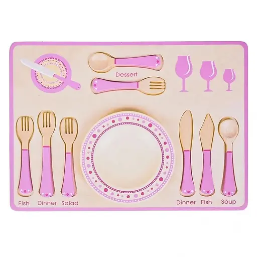 Игровой набор деревянные столовые приборы IE572