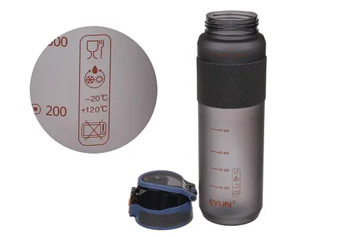 Пляшка для води спортивна Laprida Soft-touch 1000 мл сірий (67-5206) - фото 3