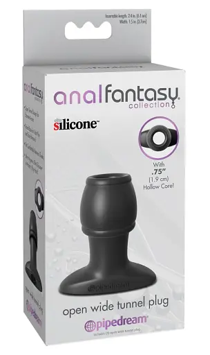 Анальний тонель Anal Fantasy Collection Open Wide Tunnel Plug 7 см (чорний) - фото 6