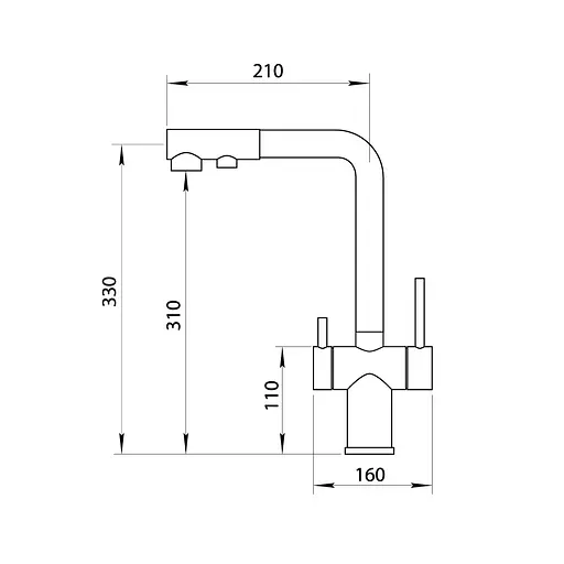 Смеситель для кухни с выдвижным изливом и подключением к фильтру черный Nett FWB-33 Черный - фото 9