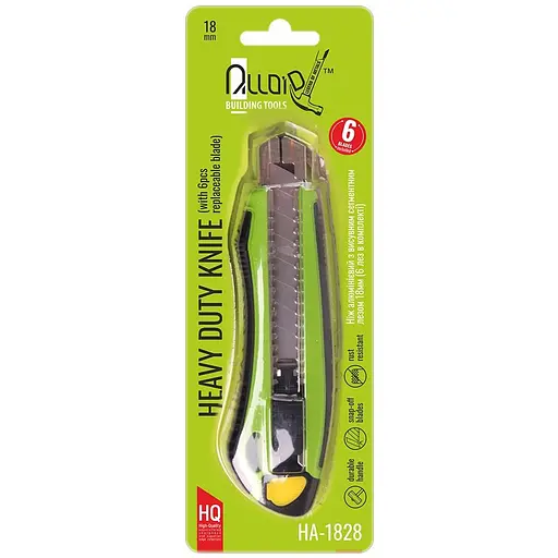 Ніж Alloid Building Tools алюмінієвий прогумований з висувним сегментним лезом 18 мм (HA-1828) - фото 3