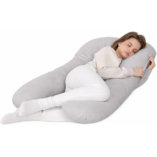 Подушка Sonex Basic Flex для беременных и отдыха П-образная антиаллергенная 135x68x25 серая (SO102581) - фото 1