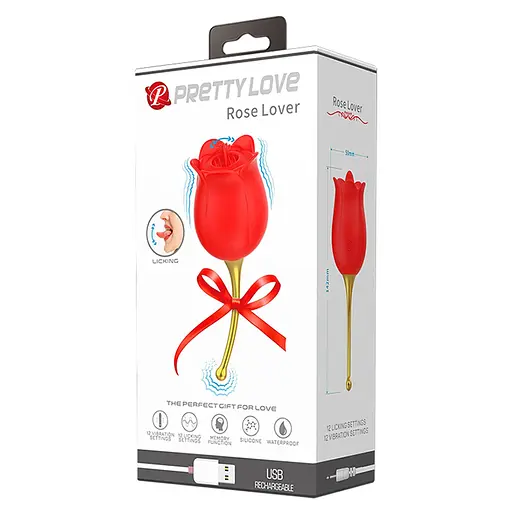 Кліторальний стимулятор Pretty Love Rose Lover Licking Stimulator 14.2 см червоний - фото 8