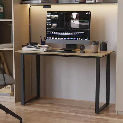 Стіл письмовий Кнап 2 Ferrum-decor 750x1400x700 Чорний метал ДСП Дуб Сонома 16 мм (FRD-106429)