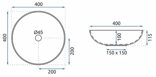 Умивальник Rea Arte накладний dark grey REA-U8002, Сірий - фото 5