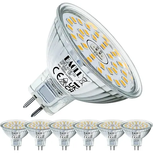 EACLL GU5.3 LED 4000K, 6 Вт Замінює галогенну лампу MR16 потужністю 50 Вт