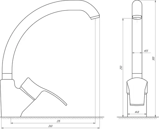 Смеситель для кухни Globus Lux Queensland GLQU-103S-Big Хром - фото 4