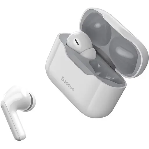 Бездротові навушники Baseus SIMU ANC True Wireless Earphone S1, BT5.1, 40mAh, 380mAh, 4.5h, 24h, (NGS1-02) white