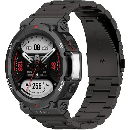 Ремешок DK для Xiaomi Amazfit T-Rex 2 (A2169) Metal Fitlink Steel Band (black) - фото 4