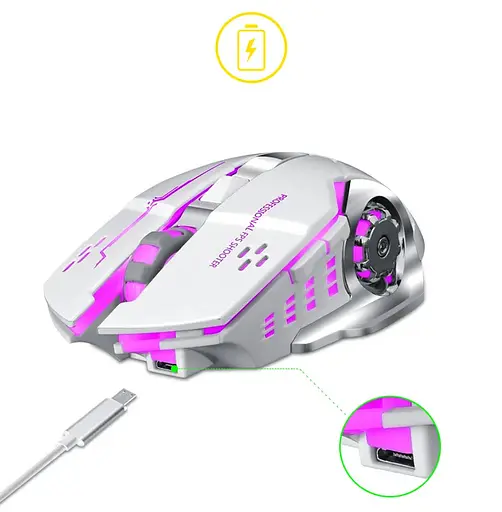 Компьютерная мышь T-Wolf Q13 беспроводная, бесшумная с аккумулятором и подсветкой 2,4G+Bluetooth - фото 7