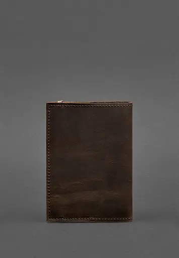 Кожаная обложка для паспорта 1.0 темно-коричневая Crazy Horse - фото 5