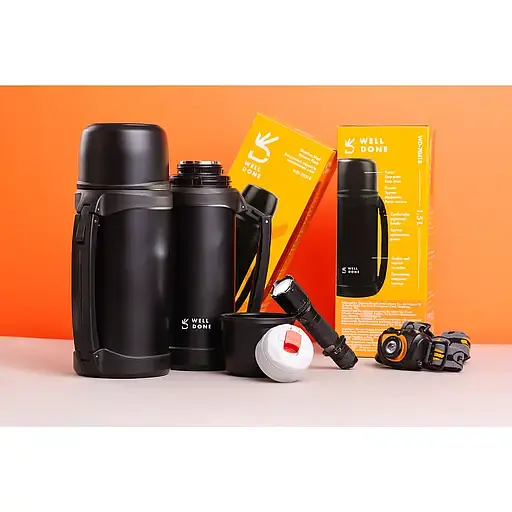 Термос Well Done 1 л чорний (WD-7031B) - фото 3