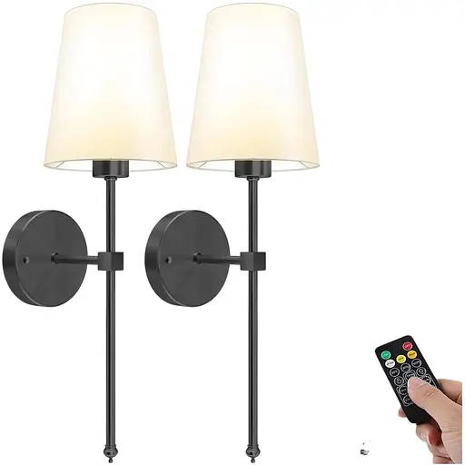 Набір з 2 настінних світильників на батарейках зі знімними зарядними лампами