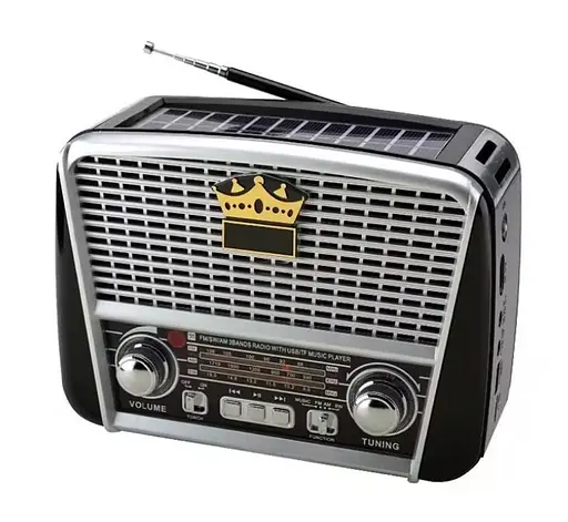 Радиоприемник Golon RX-455S аккумуляторное радио Solar USB Черный - фото 3