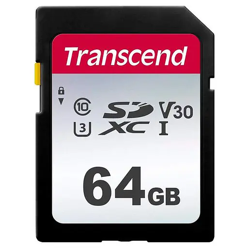 Карта памяти Transcend 64GB SDXC C10 UHS-I R100/W20MB/s (TS64GSDC300S) - фото 1