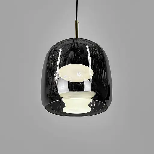 Підвісний світильник BOLLI у латунному корпусі із графітовим плафоном Ø 20х20 см | Line F | Арт. BS12-230 AB+GR - фото 4