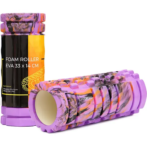 Масажний ролик Cornix EVA Marble Design 33 x 14 см (валик, ролер) XR-0348 - фото 1