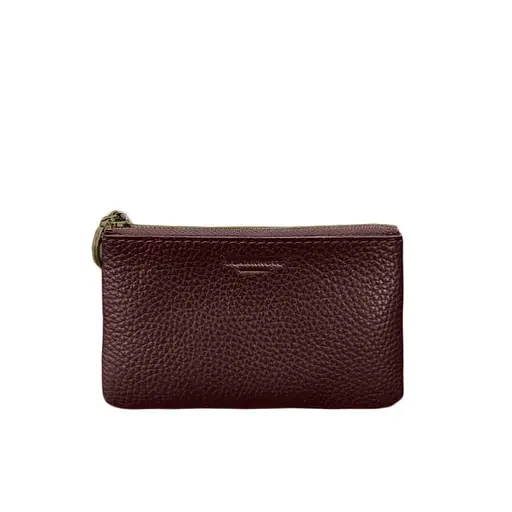 Шкіряна монетниця / міні-косметичка 3.0 бордова флотар - фото 5