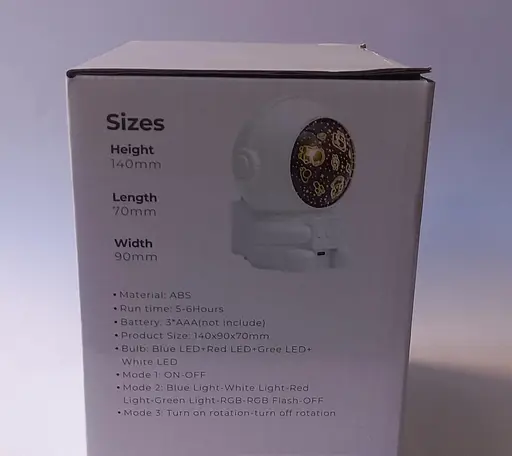 Ночник проектор звездного неба Астронавт RGB батарейки типа ААА Type-C Белый - фото 8