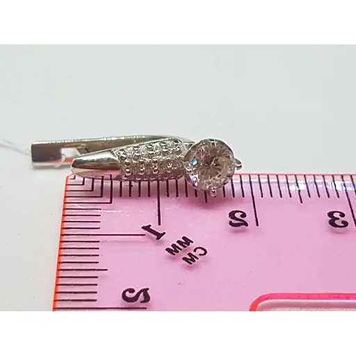 Срібні сережки Лазурит з фіанітами. 25014р - фото 5