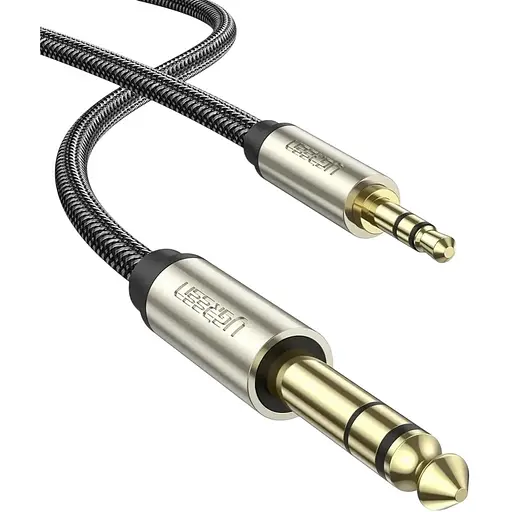 Соединительный аудио кабель Ugreen AV127 3.5 мм to 6.35 мм TRS Stereo Audio Cable 3 м серый (10629) - фото 1