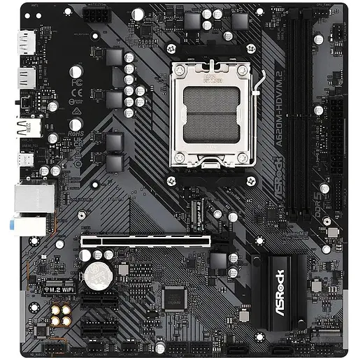 Материнская плата ASRock A620M-HDV/M.2 (AM5/A620, 2xDDR5, PCIex16, DP/HDMI, 2xSATAIII, 2xM.2, GLan, 8ch, mATX) - фото 6