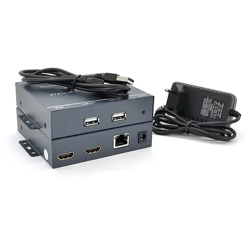 Одноканальный активный удлинитель HDMI сигнала по кабелю UTP. Дальность передачи: до 200 метров, cat5e/cat6e 1080P/3D. Управление через USB