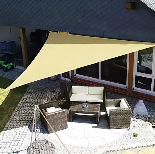 Тент навіс затінюючий трикутний 3х3х4м Оксфорд (Бежевий) - фото 3