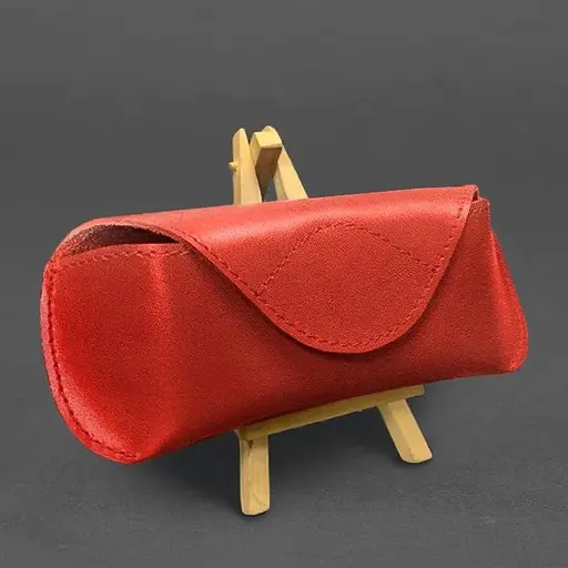 Кожаный чехол для очков BlankNote с клапаном на магните Красный Краст - фото 2