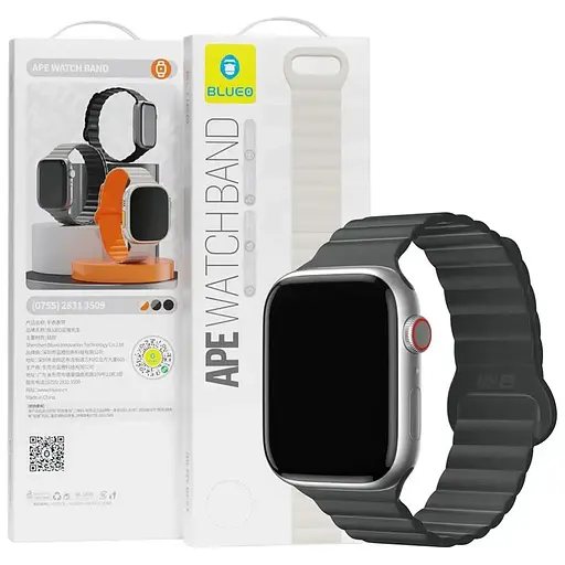 Ремешок BlueO Magnetic Silicone для Apple Watch 42(ser.1-3)/44/45/46/49mm Black - фото 2