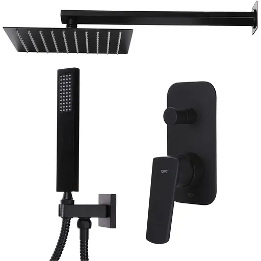 Душова система прихованого монтажу Topaz Lexi TLG 21205-H57-BL, Чорний матовий - фото 1